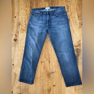 Current/Elliott Women's Blue cropped mid-rise Ankle Jeans.
